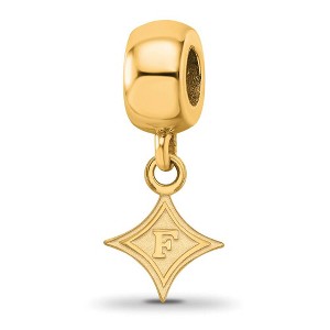 Black Bow Jewelry 14k Yellow Gold Plated Sterling Silver Furman Paladins NCAA Bead Charm - 1 of 4