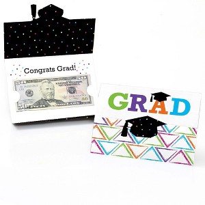 Big Dot of Happiness Hats Off Grad - Graduation Party Money and Gift Card Holder - Set of 8 - 1 of 4