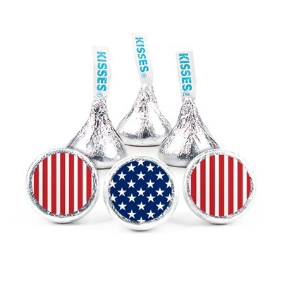100 Pcs Patriotic Candy Hershey's Kisses Red White and Blue Flag Chocolate