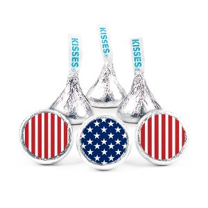 90 Pcs Patriotic Candy Hershey's Kisses Red White and Blue Flag Chocolate - 1 of 3
