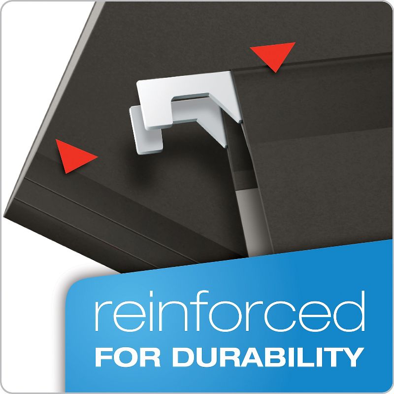 Pendaflex Reinforced Hanging Folders 1/5 Tab Letter Black 25/Box 415215BLA, 2 of 9