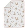 Sweet Jojo Designs 6p Girl Crib Bedding + BreathableBaby Breathable Mesh Liner Anti Bumper Pad Deer Floral Pink Green White - 4 of 4