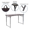 Emma and Oliver 4-Foot Height Adjustable Bi-Fold Dark Gray Plastic Folding Table with Handle - image 3 of 4