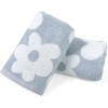 2-Piece Bathroom Floral Pattern Hand Towel Set for Guest Rooms and Kitchen Decor-Blue - 4 of 4