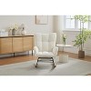 Sapphtopaz Accent Chair Rocking Chair High Backrest Lounge Upholstered Armchair with Solid Wood Legs Accent Chairs for Living Room, Bedroom - 4 of 4