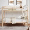 MAYEERTY Full over Full Bunk Bed with Ladder, Wooden Bed Frame with High Guardrail and Ladder for Kids, No Box Spring Needed, Natural - 2 of 4