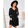 Women's Maternity V Neck Dress Casual Long Sleeve Knit Midi Sweater Dress with Pocket Photoshoot Baby Shower - 4 of 4
