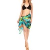 LA LEELA Women's Beach Bikini Swimwear Cover up Wrap Skirt Bathing suit Summer Wraps Sarong Swimsuits for Women One Size Short Blue - 2 of 4
