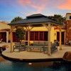 Aoodor Patio Solid Wooden Gazebo 10 x 12.36 ft. Hardtop Roof 2 - Tier for Garden - 2 of 4