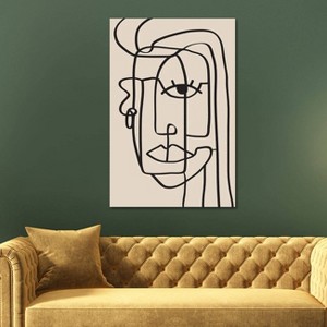 iCanvas Woman Portrait Line by Nikki Canvas Print Wall Art - 1 of 3