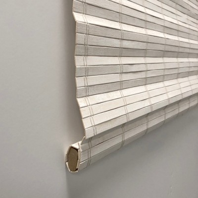 Distressed White Cordless Bamboo Roman Shade 23" x 64"