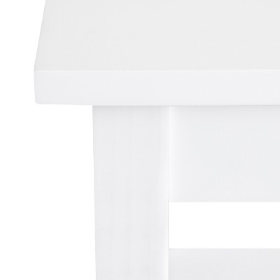 Lillian White Wood End Table with Shelf
