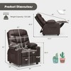 Costzon Kids Recliner Chair with Cup Holder, Adjustable Leather Lounge with Footrest & Side Pockets, Ergonomic Sofa for Boys & Girls Room (Brown) - 2 of 4