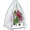 54"X54"x71" Outdoor Greenhouse, Heavy-Duty PE Cover & Metal Frame, Zippered Door with Mesh Window for Plant Protection, Portable Garden House - 3 of 4