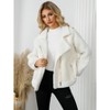 Clearlove Womens Winter Lapel Collar Faux Suede Coat Long Sleeve Lambswool Biker Jackets Zipper Bomber Coats - 3 of 4