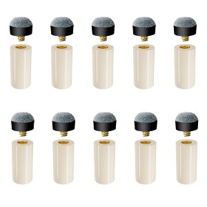 GSE 10 Pieces 12mm/13mm Billiard Pool Tips, Soft/Hard Screw-on Tips Replacement or White Pool Cue Stick Nylon Ferrules Replacement - 1 of 4