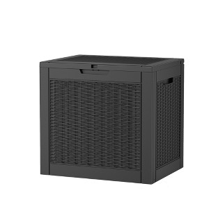 MAYEERTY 30 Gallon Large Capacity Outdoor Deck Box for Patio Furniture Cushions, Pillow with Wheels, Black - 1 of 4