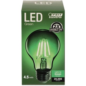 Feit Electric A19 E26 (Medium) Filament LED Bulb Green 30 Watt Equivalence 1 pk - 1 of 1