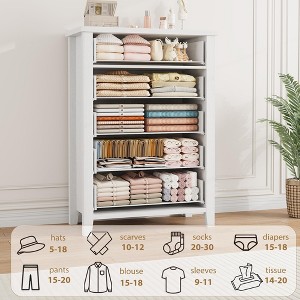 Farmhouse 5 Dresser for Bedroom, 45.2" Tall Dresser, Vertical Drawer with Storage Freestanding, Wooden Closet Storage Chest for Bedroom - 1 of 4