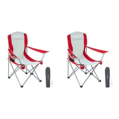 KingCamp Lightweight Folding Outdoor Lounge Chair with Cupholder and Adjustable Armrests for Camping, Sporting Events, or Tailgating