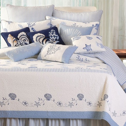 C&F Home Treasures By The Sea Blue Bed Skirt - image 1 of 1