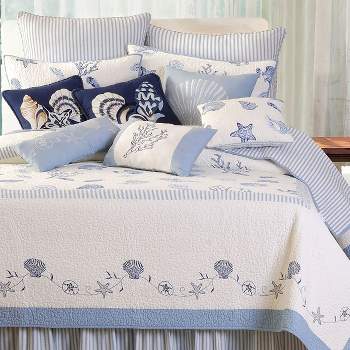 C&F Home Treasures By The Sea Blue Bed Skirt