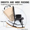 PORTAL Oversized Folding Rocking Camping Chair Portable Outdoor Rocker with High Back Hard Armrests Carry Bag, Supports 400 lbs, Mesh Back - 2 of 4