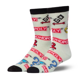 Crazy Socks, Monopoly Logos, Funny Novelty Socks, Large - 1 of 4