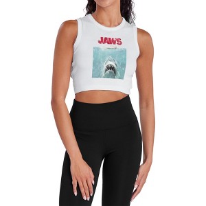 Women's Jawsmovie Poster 1 Sleeveless Crop Top Tank - 1 of 4