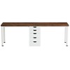 Resenkos Computer Desk, Office Desk, Study Desk,78.7" Two Person Desk, Long Computer Desk with 5 Drawers,Rustic Brown & White - 3 of 4