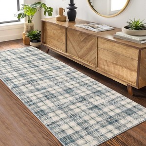 2'x6' Area Rug for Living Room, Machine Washable Non-Slip Vintage Style, Stain Resistant Mat for Dining, Nursery, Office, Entrance, Kitchen, Red - 1 of 4