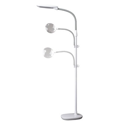 ClearSun White LED Floor Lamp with Adjustable Magnifier - 22.5"