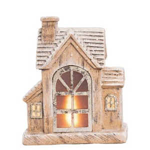 Transpac Resin 12.5 in. Multicolored Christmas Light Up Snowy Home - 1 of 2