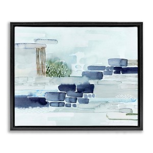 Stupell Industries Modern Abstract Coastal Landscape Organic Blocks Floating Frame Canvas Art - 1 of 4