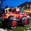 Itopfox 8.5 FT Santa Off-Roader Inflatable Truck with 15 LED Lights Waterproof Outdoor Christmas Decoration for Yard Lawn 1 Piece - 2 of 4