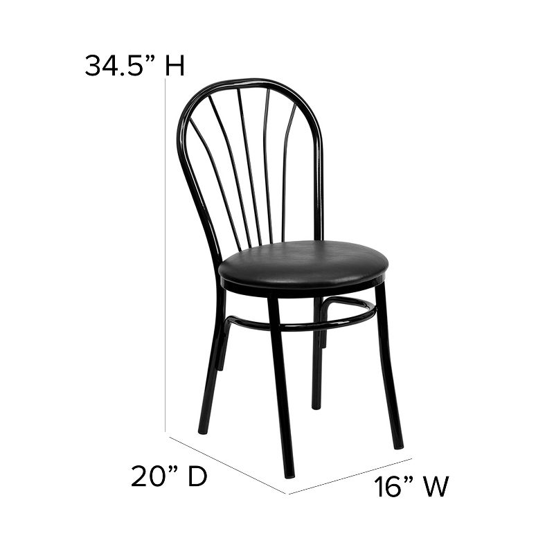 Flash Furniture Fan Back Metal Chair with Vinyl Seat, 5 of 12