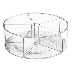 iDESIGN Recycled Plastic Divided Lazy Susan Turntable Organizer Clear: 12" Kitchen Storage, Hand Wash, 0.75 lbs - 1 of 4