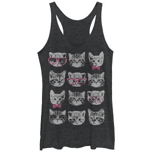 Women's Lost Gods Nerd Kittens Racerback Tank Top - 1 of 3