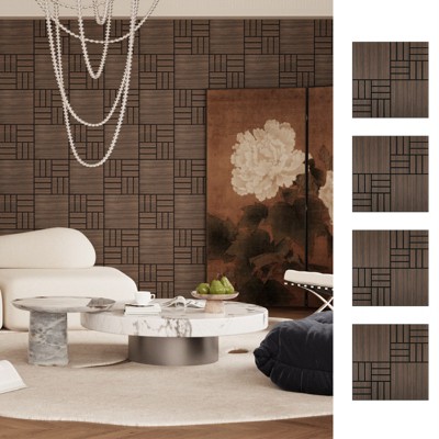 UNISOAR Wood Acoustic Wall Panels-Self-Adhesive 3D Wood Slat Wall Panel-Sound Absorbing Panels for Noise Reducing-Feature Wall Decor for Home & Office