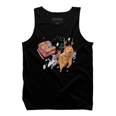 Men's Design By Humans Christmas santa cat By ArtStyleAlice Tank Top