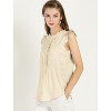 INSPIRE CHIC Women's Ruffled Curved Hem Business Office Vintage Sleeveless Blouse - 4 of 4