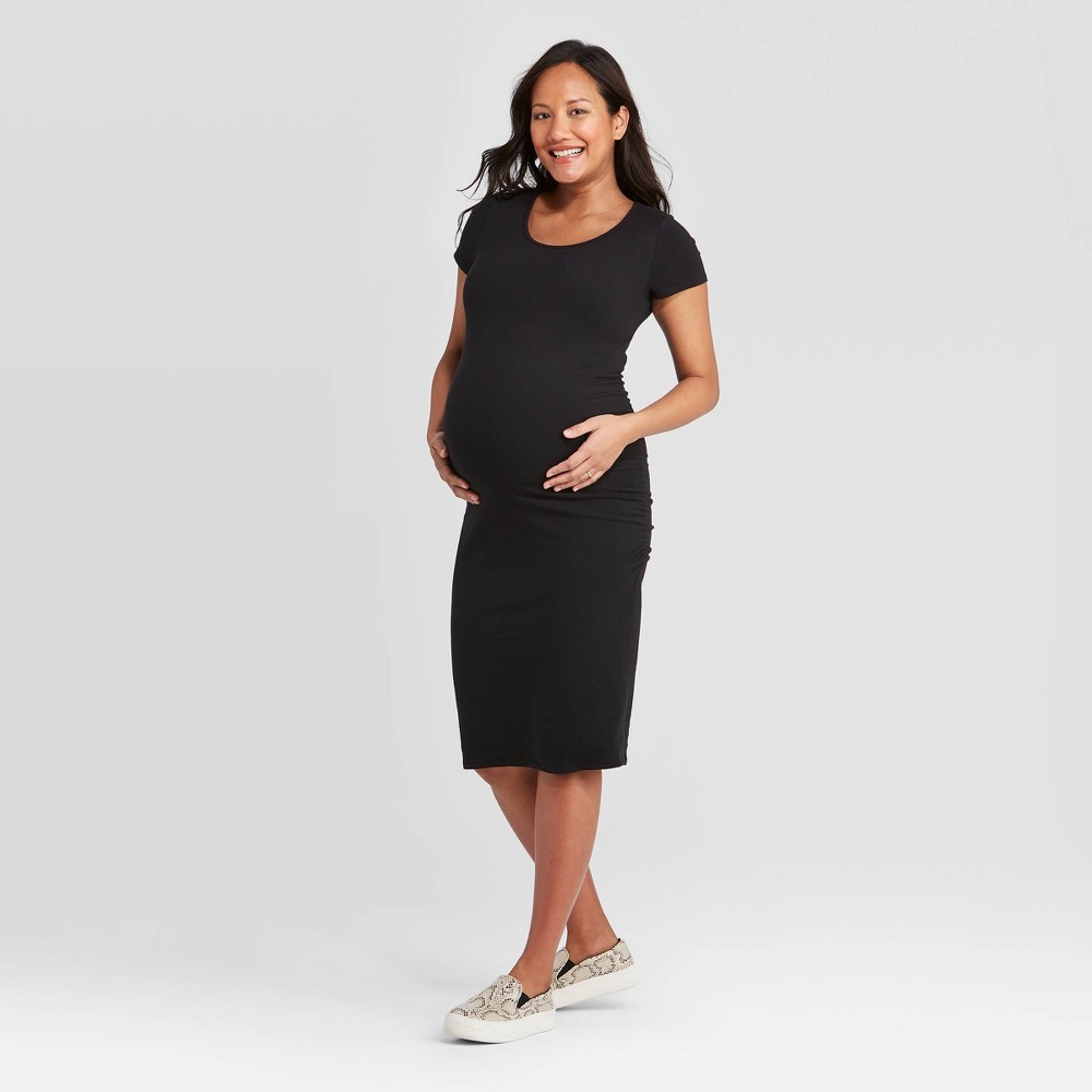 Short Sleeve T-Shirt Maternity Dress - Isabel Maternity by Ingrid & Isabel Black L was $24.99 now $10.0 (60.0% off)