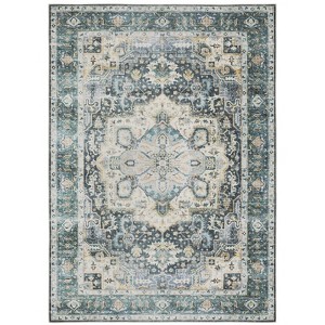 Colette Washable Center Medallion Indoor Area Rug- Captiv8e Designs - 1 of 4