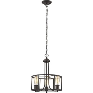 Chloe Lighting Elissa Transitional 3 Light Rubbed Bronze Ceiling Pendant 15" Wide - 1 of 2