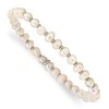 Chisel Stainless Steel Polished 5.5mm Freshwater Cultured Pearl Beaded Stretch Bracelet - 2 of 3