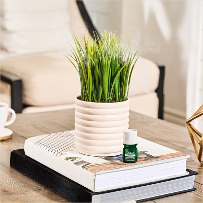 White Ribbed Ceramic Faux Plant Electric Diffuser