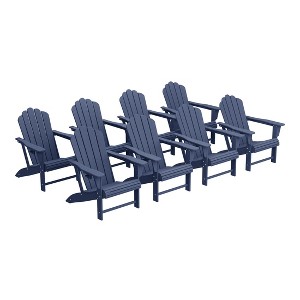 WestinTrends Highland Outdoor Patio HDPE Adirondack Chairs With Cup Holders (Set of 8) - 1 of 4