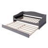 TIRAMISUBEST Teddy Fleece Upholstered Daybed with LED Light and Trundle, Twin/Full Size Daybed Frame Sofa Bed with Wood Slats Support - 3 of 4