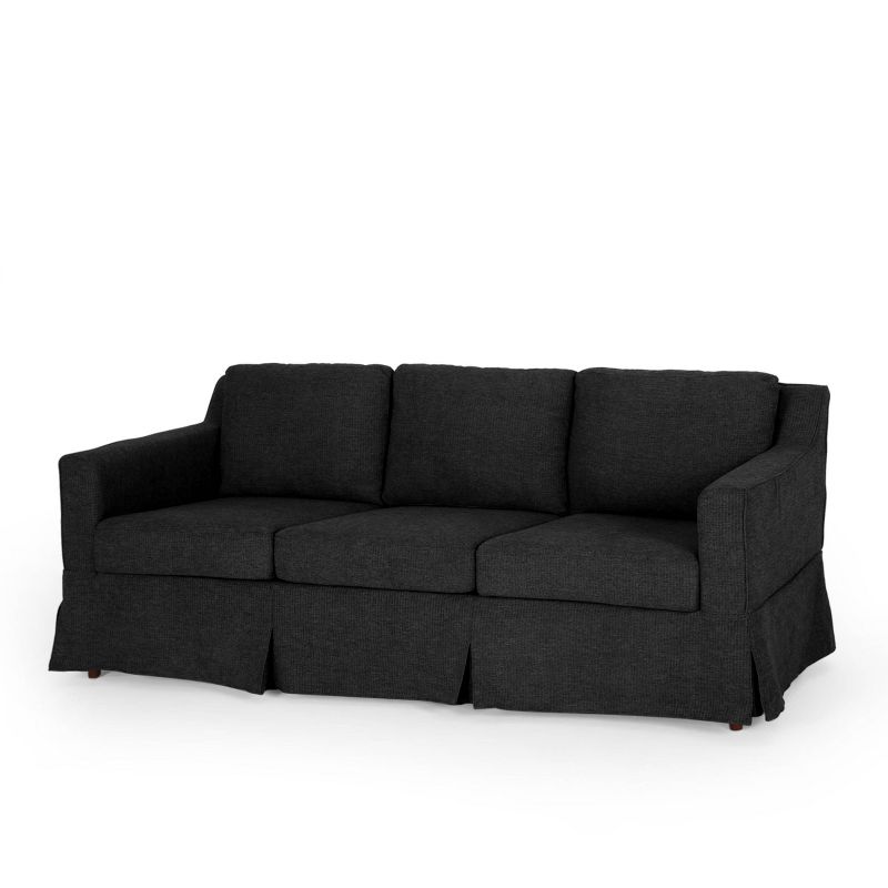 Arrastra Contemporary Fabric 3 Seater Sofa with Skirt - Christopher Knight Home, 1 of 10