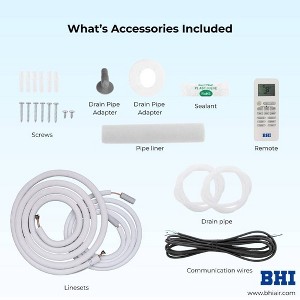 BHI 24000 BTU 230V 17 SEER2 1200 sq ft Ductless Mini Split AC with Heat Pump 16.4' lineset - 1 of 4